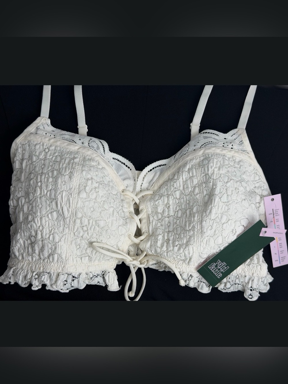 wild fable Ivory Lace Corset Bralette with Front Tie XXL,L,S,XL